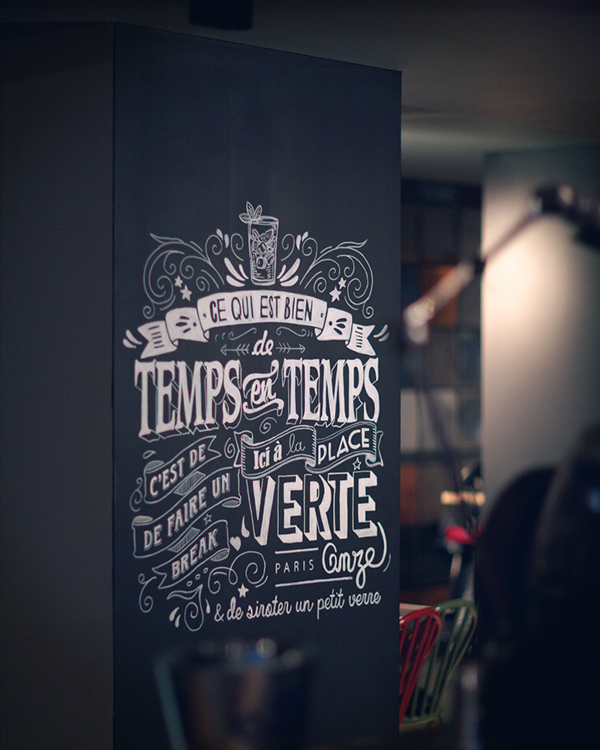 Wall Lettering @La Place Verte - Paris - Hysteric Studios Paris & TOMADEE illustration
