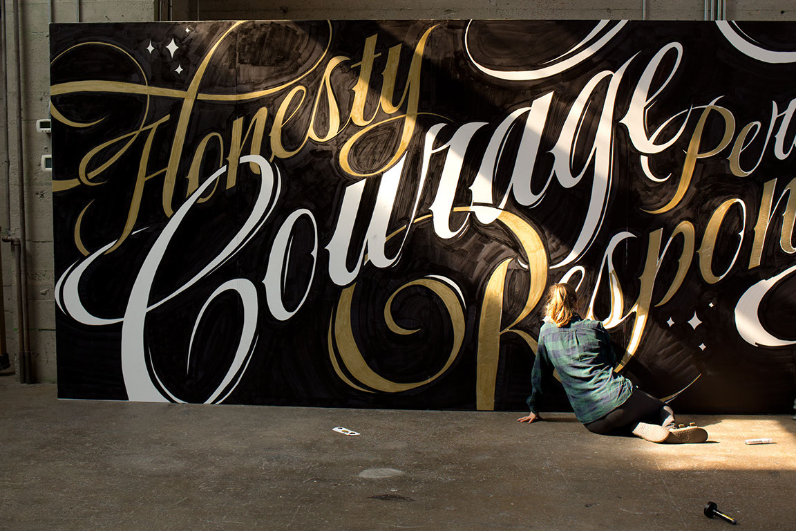 Lululemon Type Mural by Ben Johnston