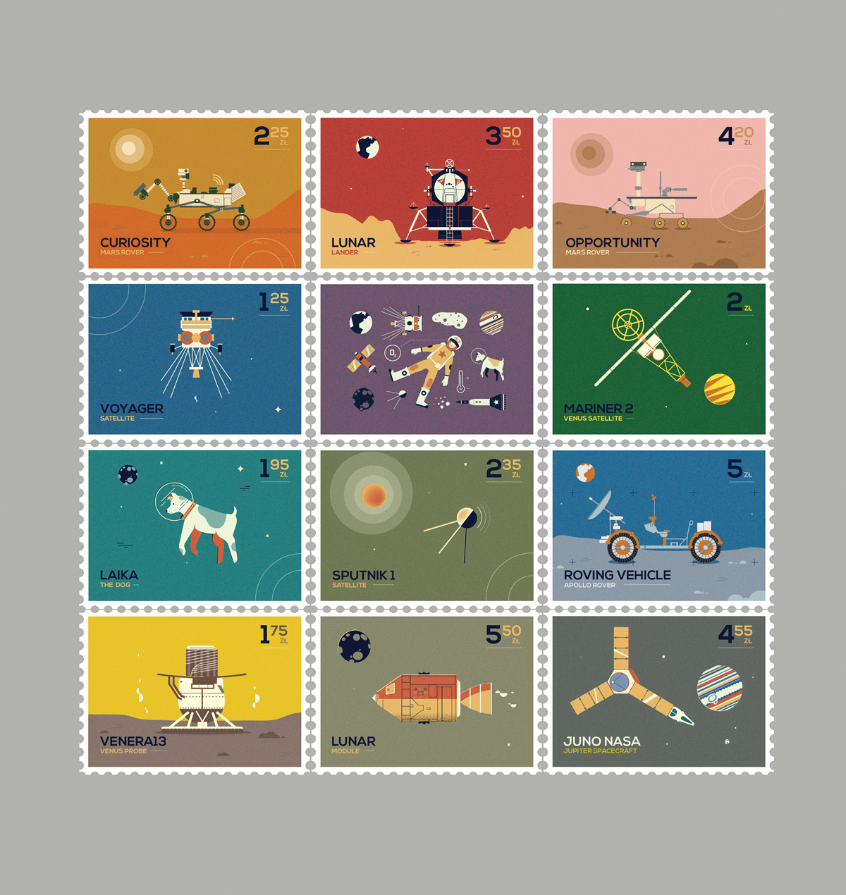 Space stamps collection