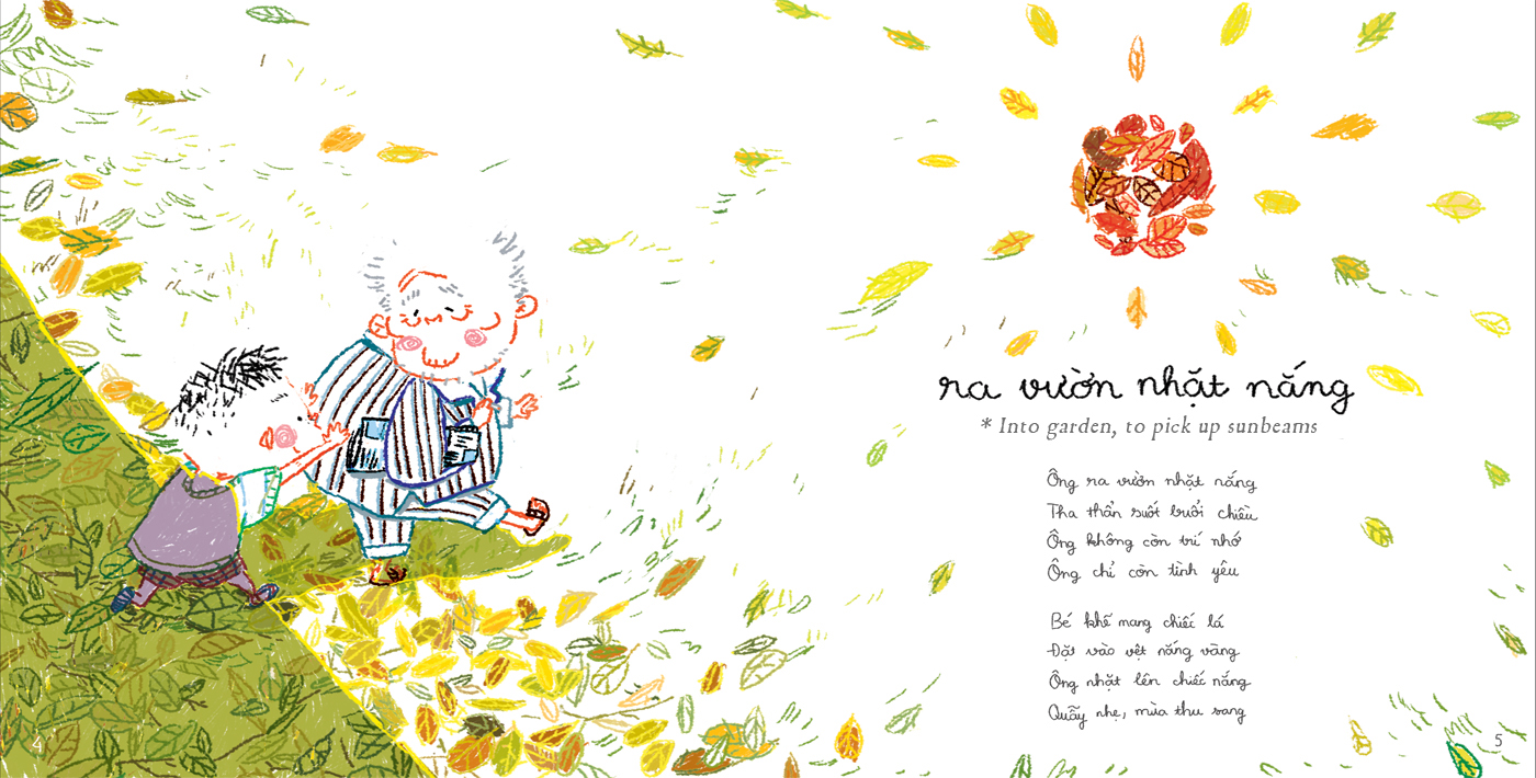 Into garden, to pick up sunbeams