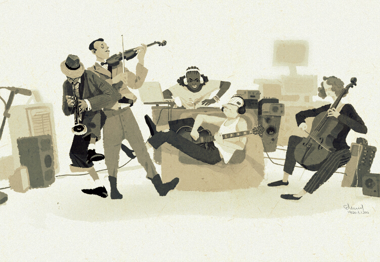 jazz band for fun爵士乐团涂鸦