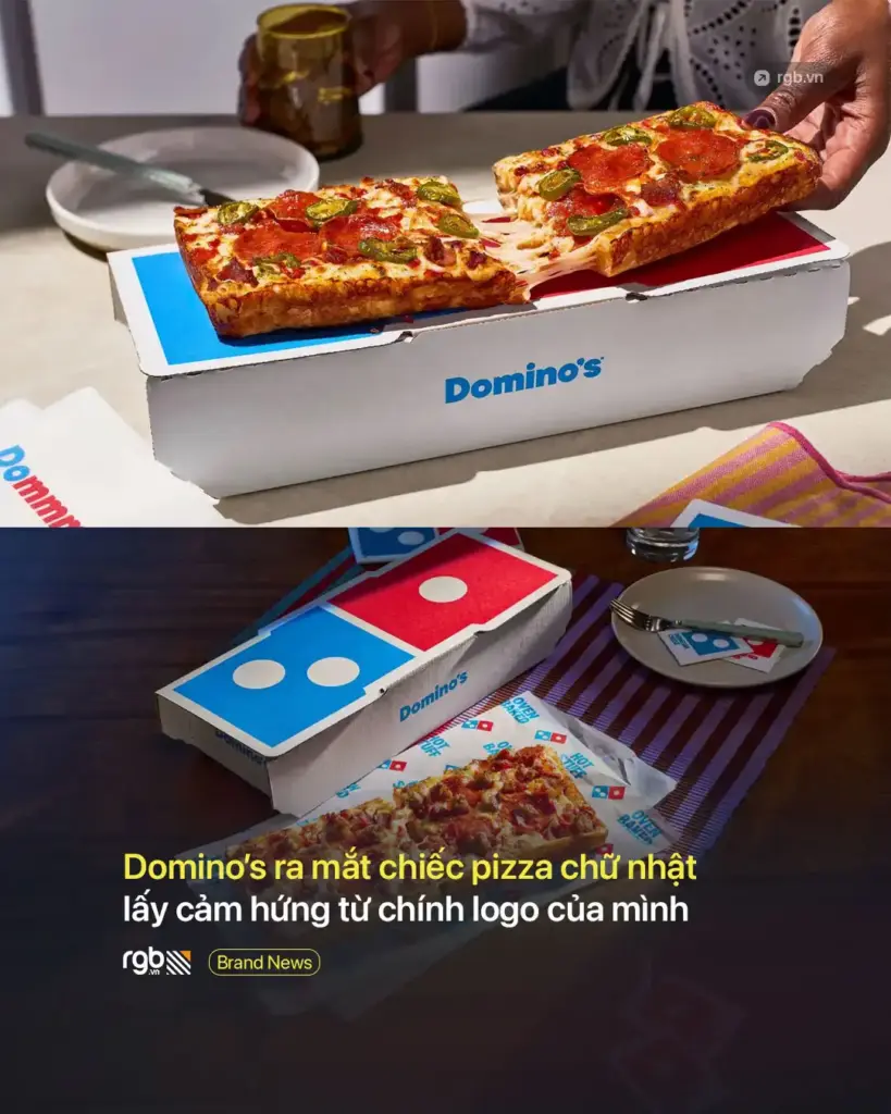 Domino’s ra mắt chiếc pizza chữ nhật lấy cảm hứng từ chính logo của mình