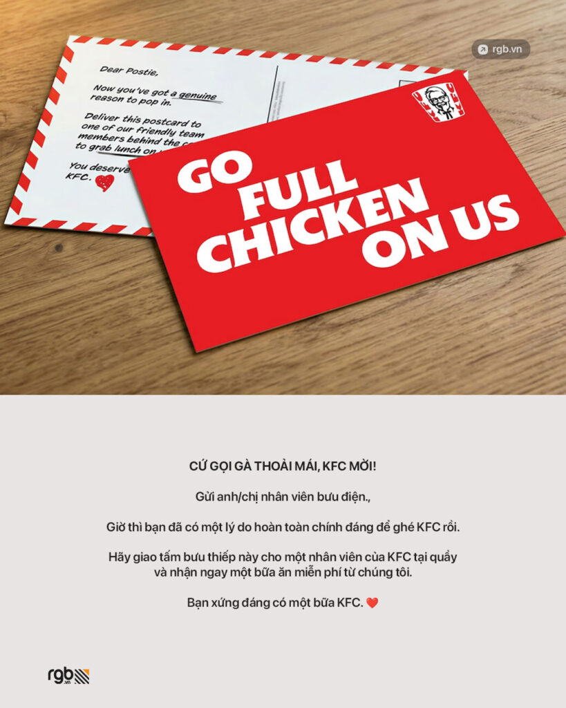 Bị sa thải vì ghé KFC trong giờ làm: KFC tự gửi bưu thiếp cho chính mình để các nhân viên bưu điện được ghé ăn gà miễn phí