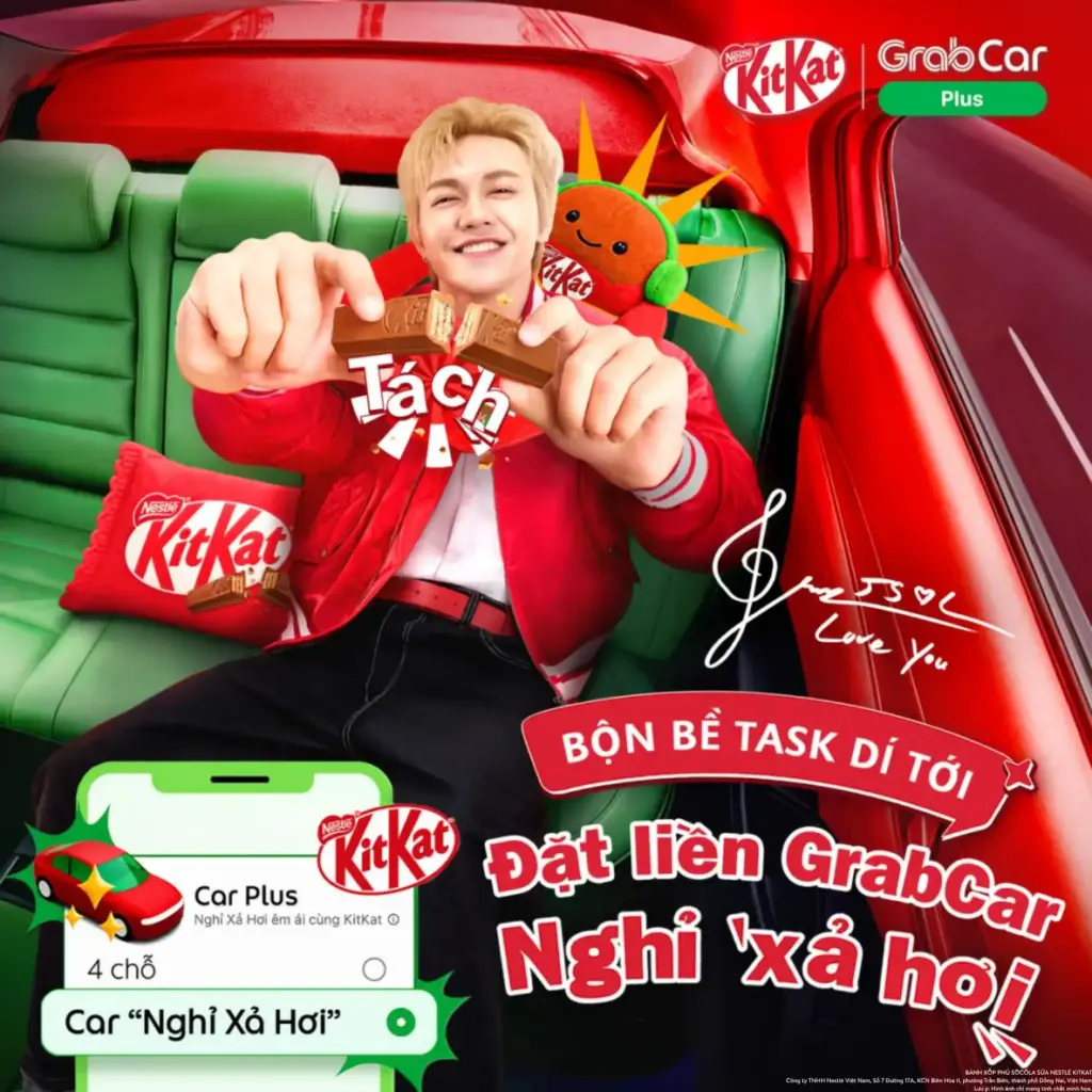 KiKat và Grab giới thiệu GrabCar “Nghỉ Xả Hơi" mới, nâng cấp việc di chuyển thành trải nghiệm thư giãn độc đáo