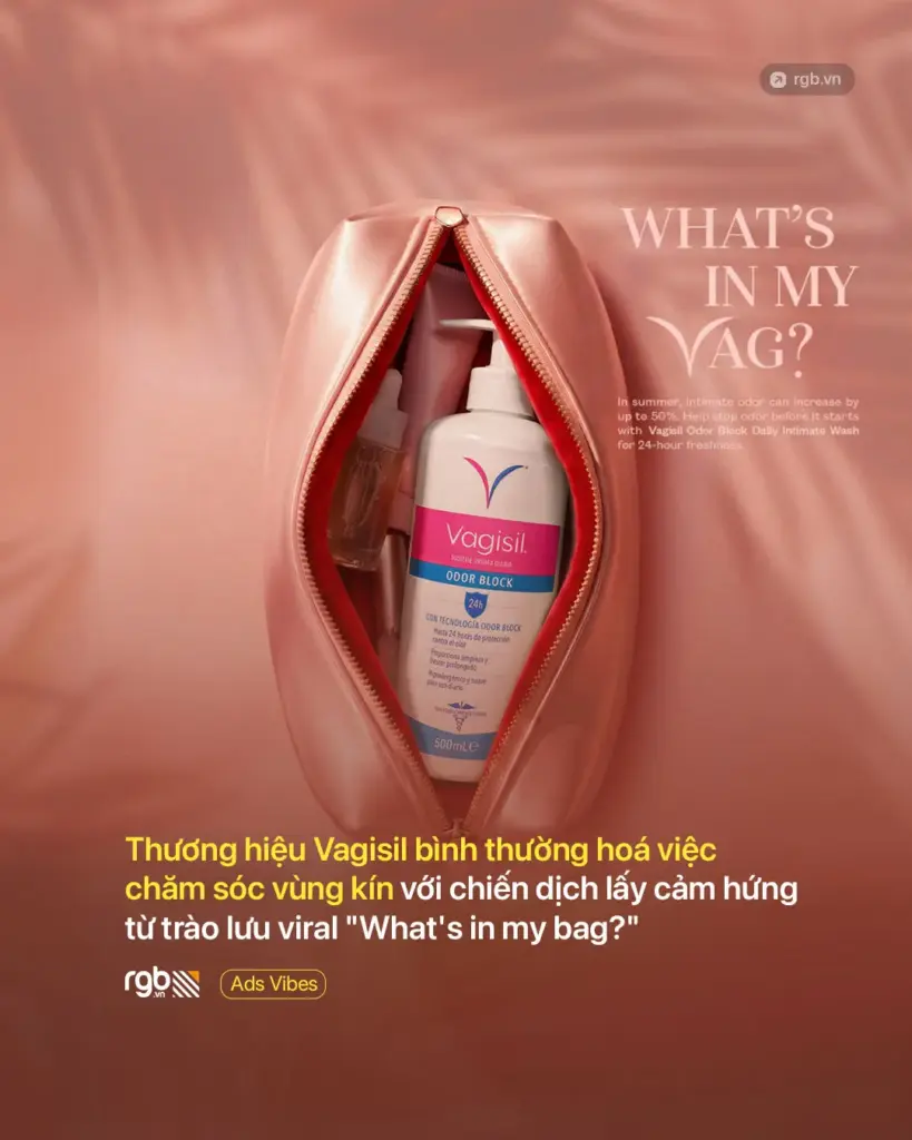 Chiến dịch marketing của Vagisil bình thường hoá việc chăm sóc vùng kín lấy cảm hứng từ trào lưu viral "What's in my bag?"
