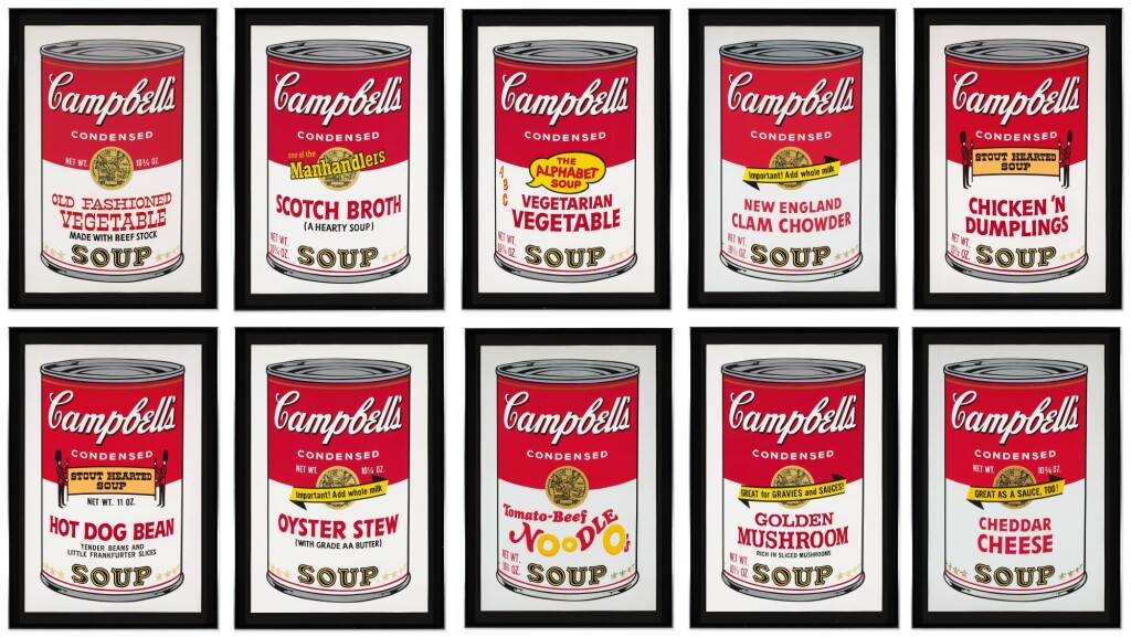 Tác phẩm "Campbell's Soup Cans" của Andy Warhol