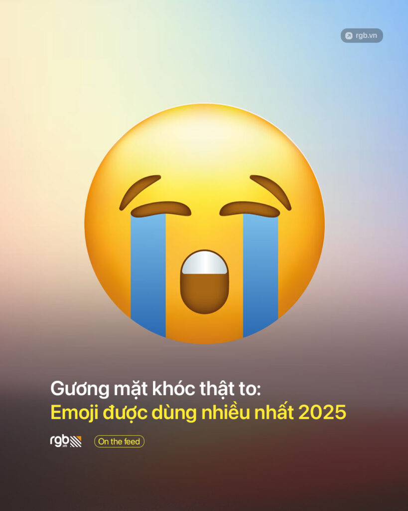 Gương mặt khóc thật to 😭 là emoji được dùng nhiều nhất 2025