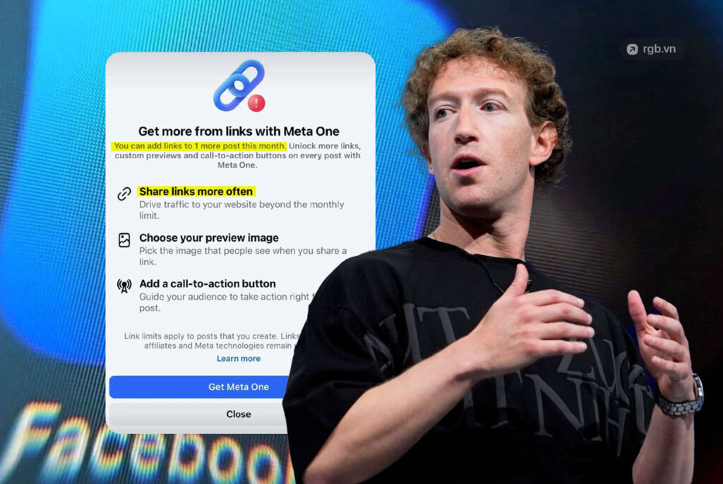 Facebook bắt đầu giới hạn Page chỉ được đăng 2 link ngoài mỗi tháng tại một số thị trường, muốn thêm phải trả phí