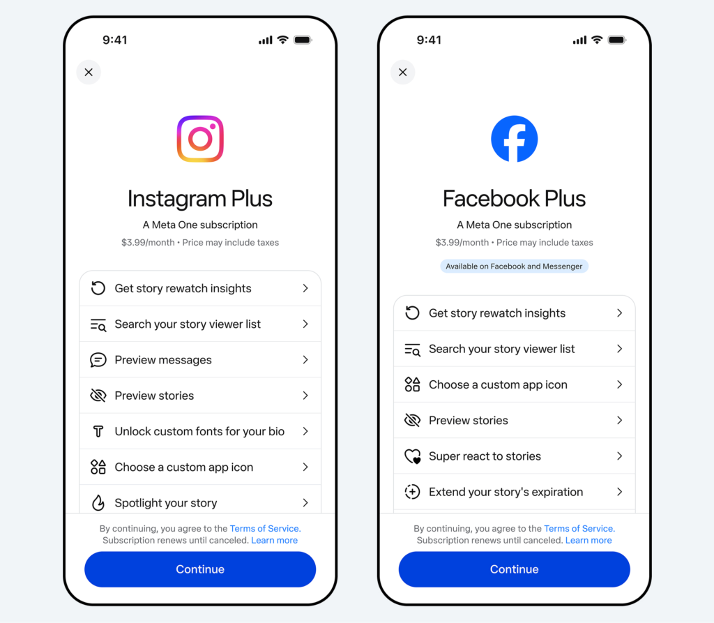 Meta ra mắt gói trả phí Meta One với hơn 50 tính năng trên Instagram, Facebook, WhatsApp và Meta AI