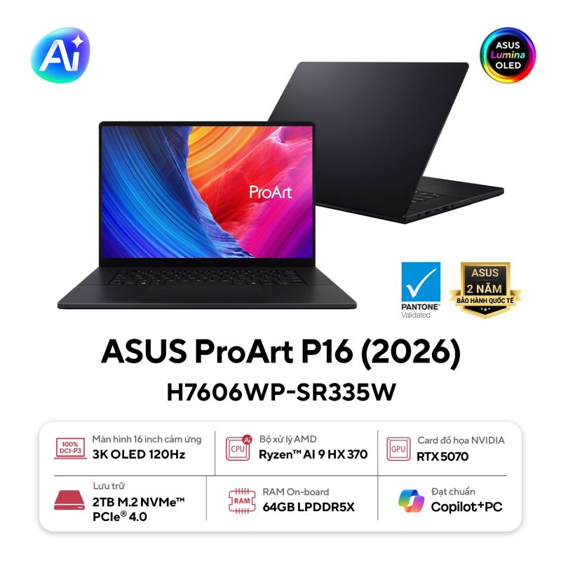 Top 4 laptop AI tốt nhất cho Motion Design và VFX - ASUS ProArt P16 (3K OLED)