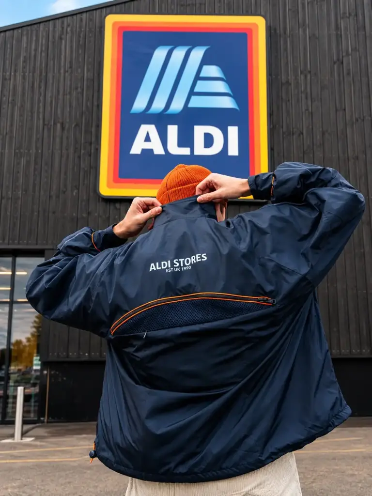 Aldi biến áo khoác thành túi đựng đồ đi chợ chỉ trong 10 giây