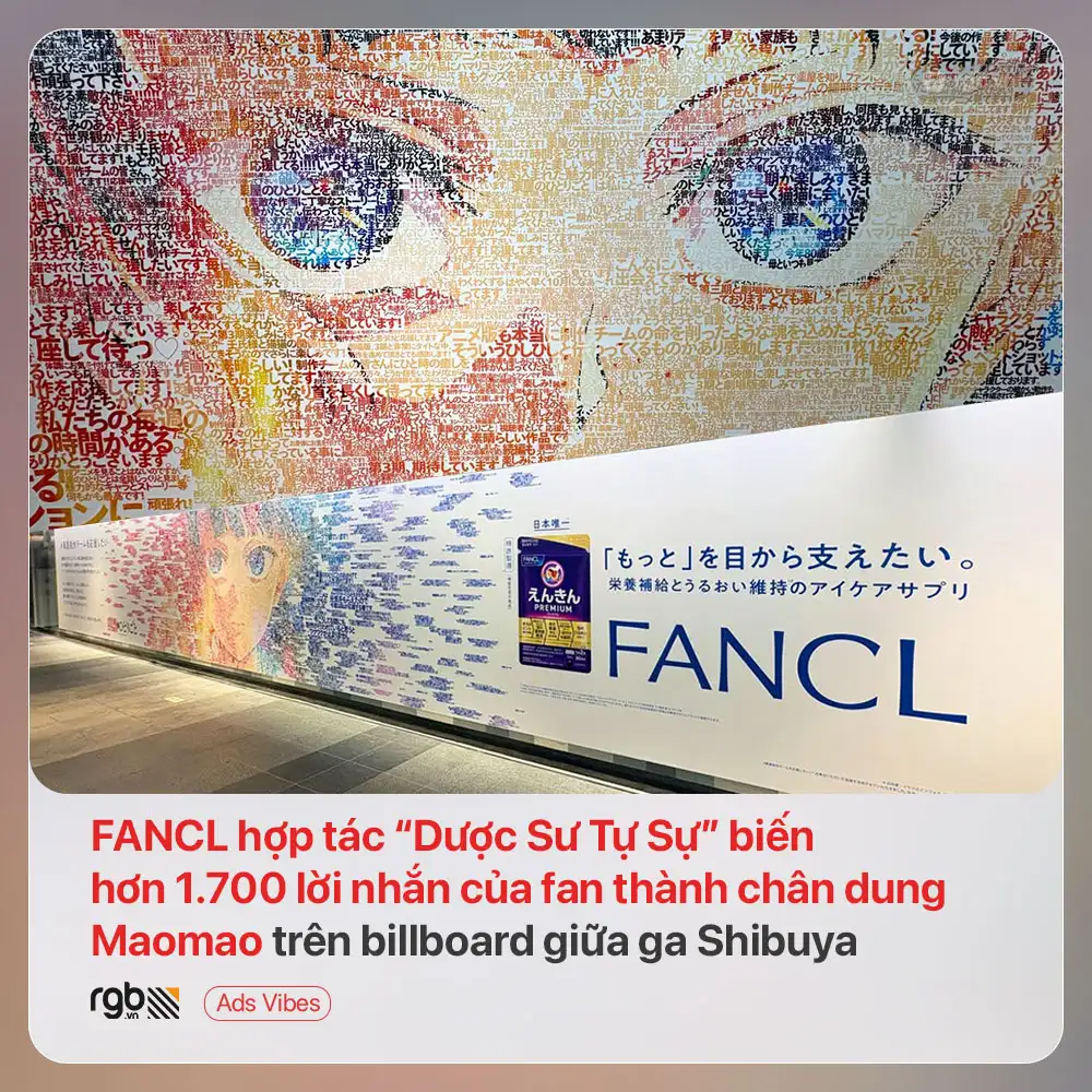 FANCL hợp tác “Dược Sư Tự Sự” biến hơn 1.700 lời nhắn của fan thành chân dung Maomao giữa ga Shibuya