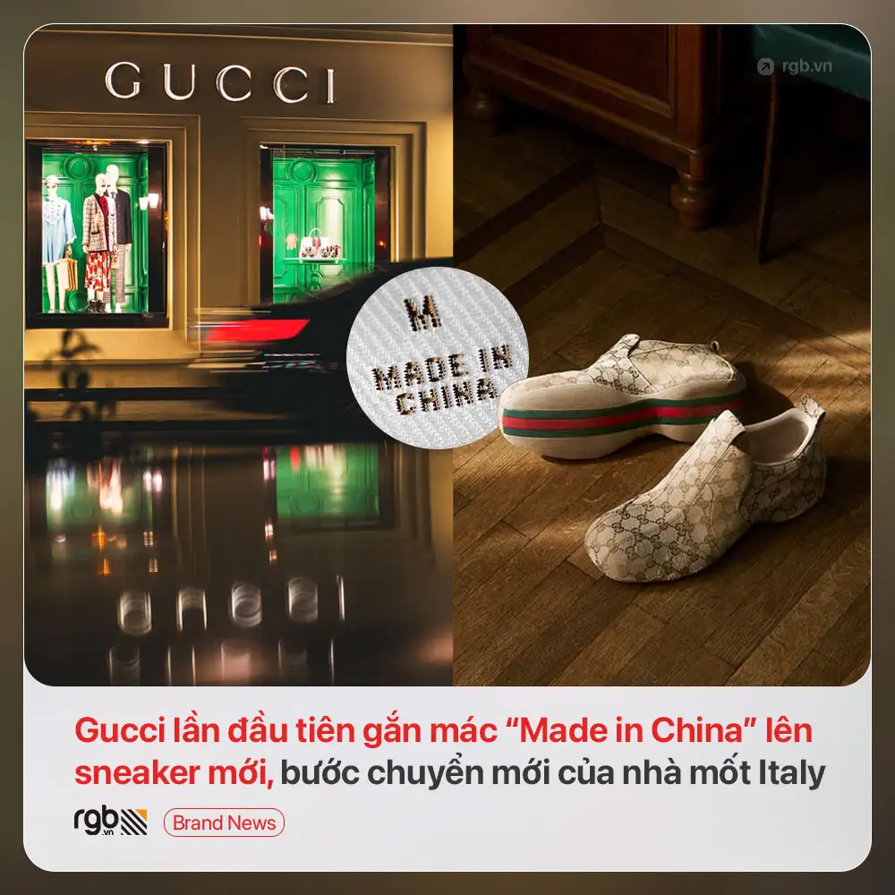 Gucci lần đầu gắn mác “Made in China” lên sneaker mới, tạo bước ngoặt với di sản thời trang Italy