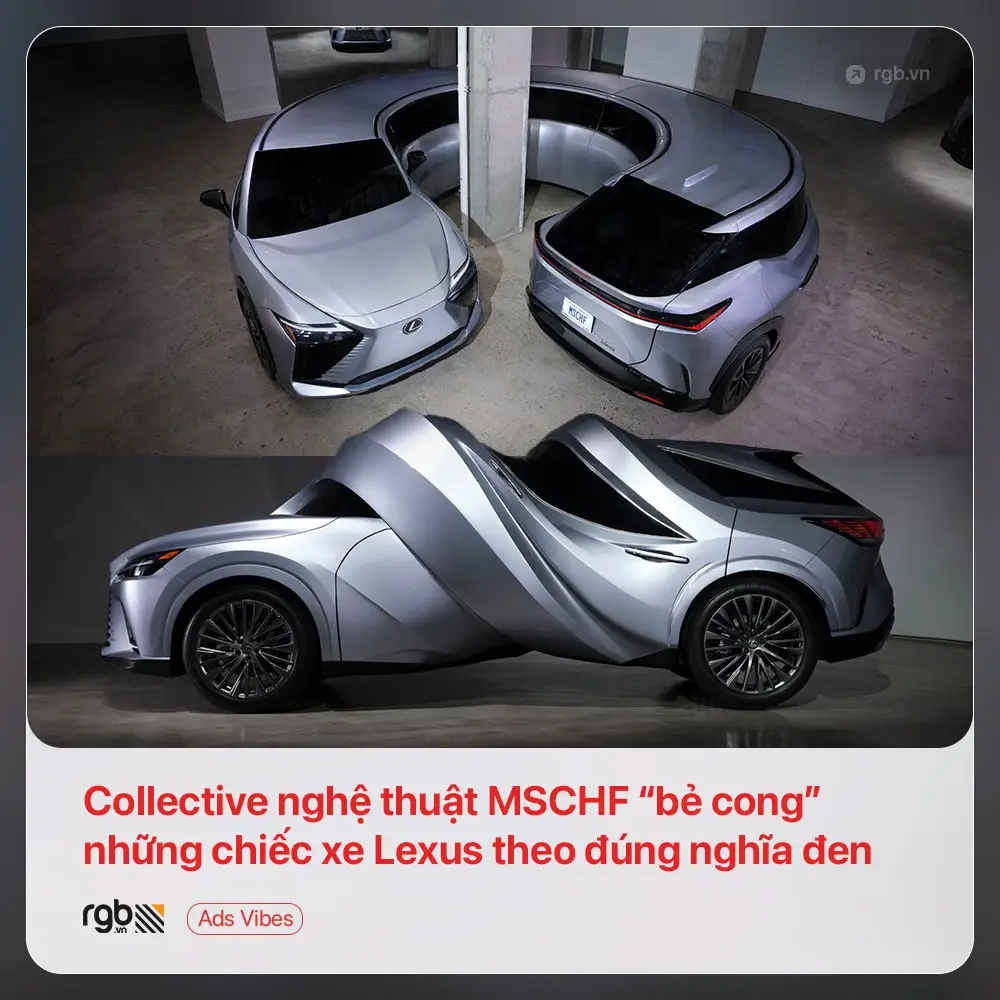 MSCHF “bẻ cong” những chiếc xe Lexus theo đúng nghĩa đen tại triển lãm MOTOMORPHOSIS