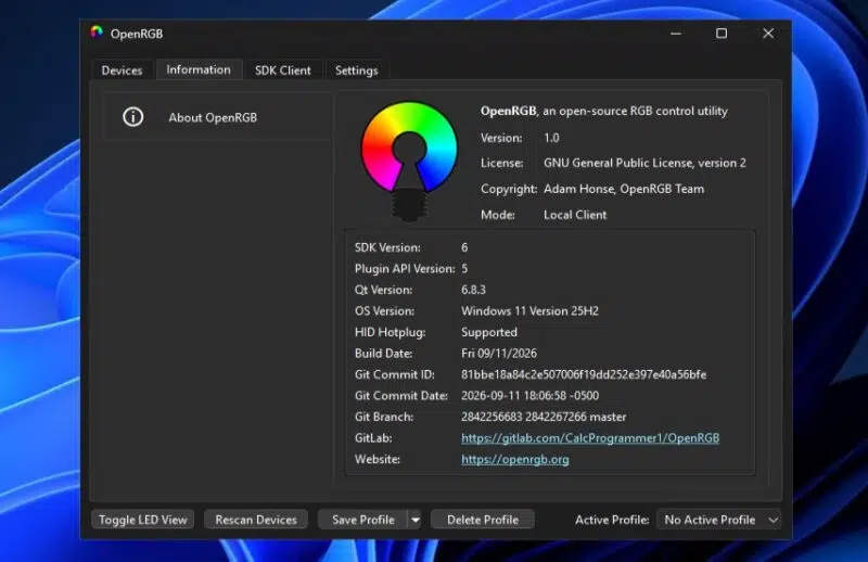 OpenRGB 1.0 chính thức ra mắt: Một ứng dụng để điều khiển RGB từ nhiều thương hiệu