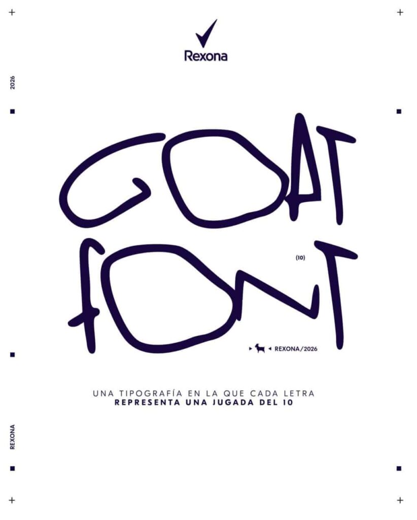 Rexona giới thiệu GOAT Font - bộ typeface đặc biệt lấy cảm hứng từ những pha bóng của Lionel Messi