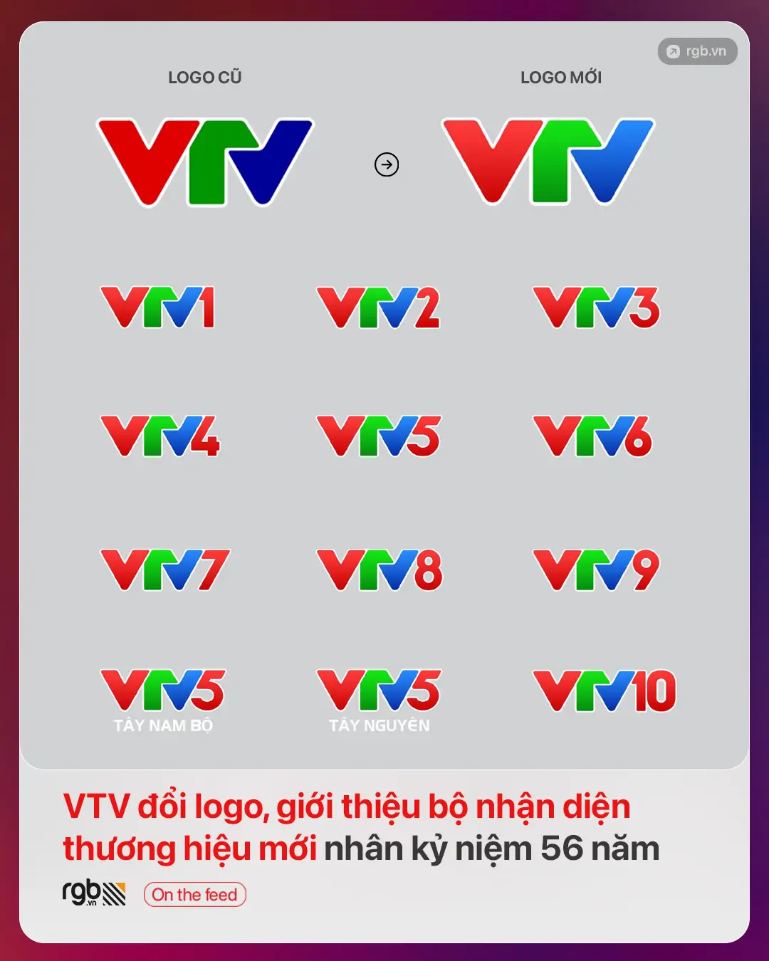 VTV chính thức đổi logo, giới thiệu bộ nhận diện thương hiệu mới nhân dịp kỷ niệm 56 năm