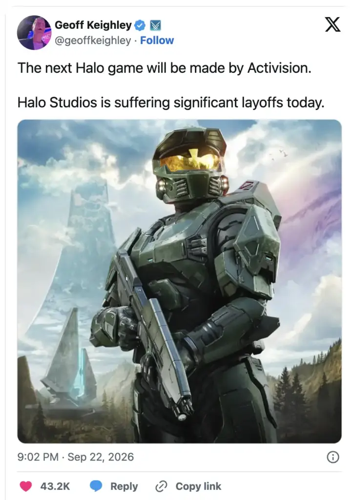 Xbox tiếp tục cắt giảm 268 nhân sự, Activision sẽ dẫn dắt dự án ‘Halo’ tiếp theo