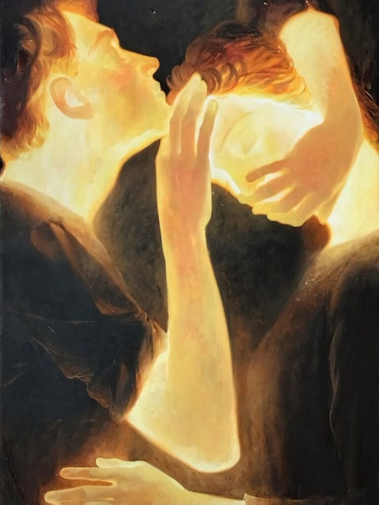 Ánh sáng và hơi ấm: Khi nhiệt độ cơ thể trở thành màu sắc trong tranh vẽ của artist Ivan Pokidyshev
