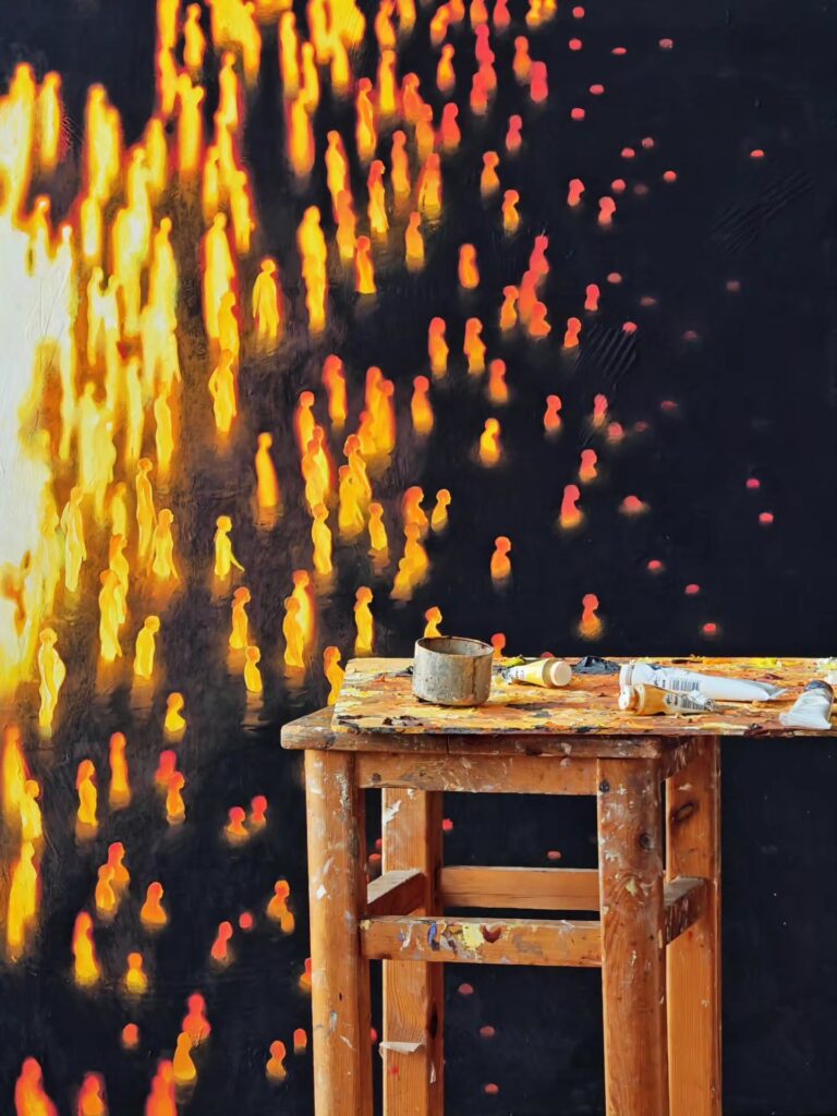 Ánh sáng và hơi ấm: Khi nhiệt độ cơ thể trở thành màu sắc trong tranh vẽ của artist Ivan Pokidyshev
