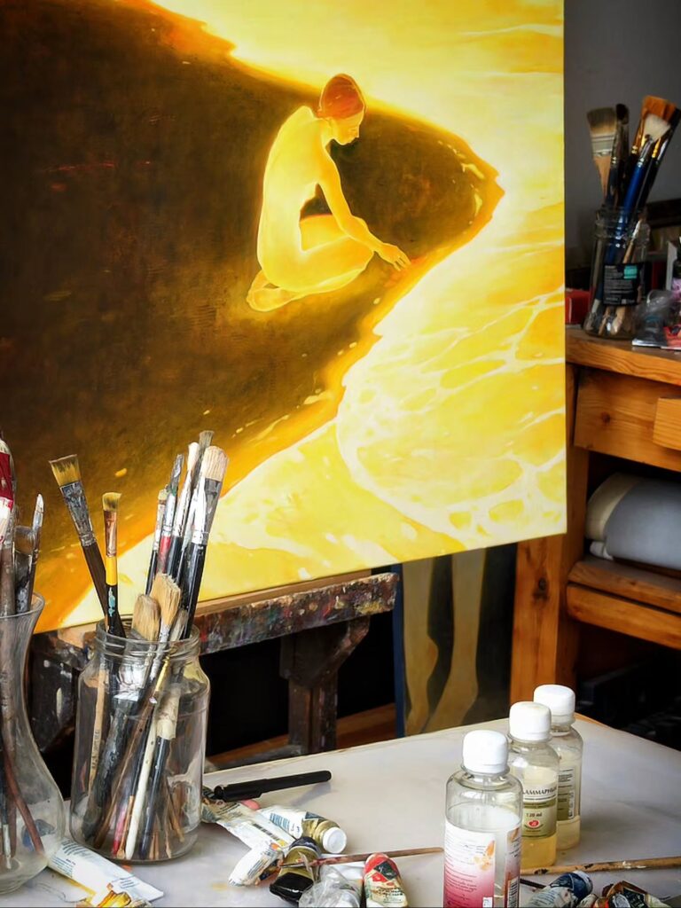 Ánh sáng và hơi ấm: Khi nhiệt độ cơ thể trở thành màu sắc trong tranh vẽ của artist Ivan Pokidyshev