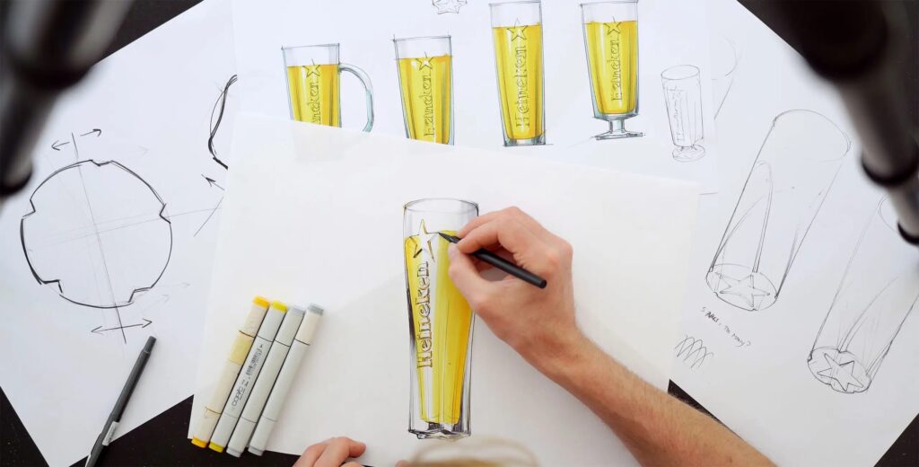Heineken thiết kế lại chiếc ly biểu tượng để lưu dấu ngôi sao trên bàn