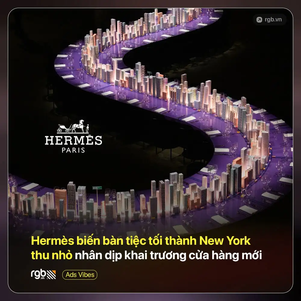 Hermès biến bàn tiệc tối thành New York thu nhỏ đầy nghệ thuật nhân dịp khai trương cửa hàng mới