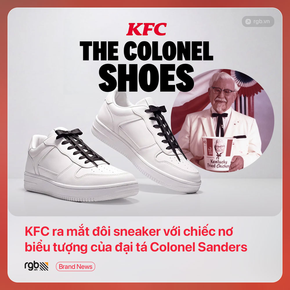  KFC ra mắt đôi sneaker với chiếc nơ biểu tượng của đại tá Colonel Sanders