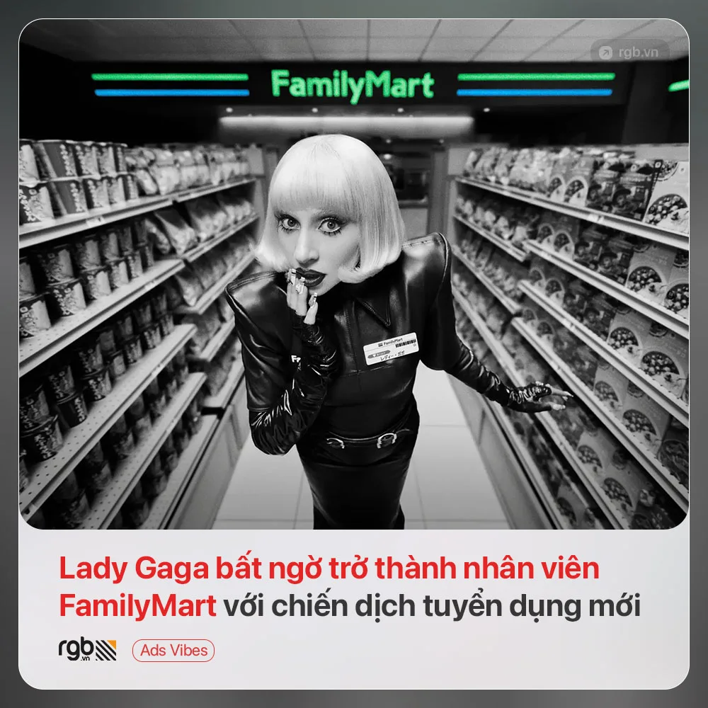 Lady Gaga làm nhân viên FamilyMart trong chiến dịch tuyển dụng mới