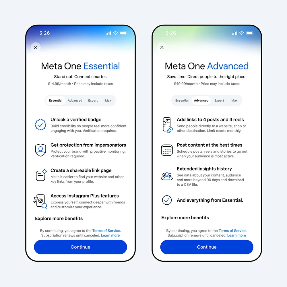 Meta ra mắt gói trả phí Meta One với hơn 50 tính năng trên Instagram, Facebook, WhatsApp và Meta AI