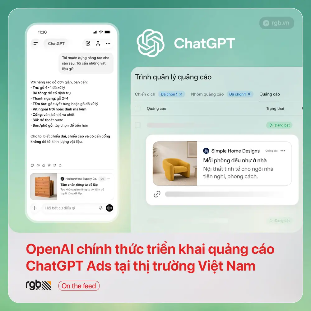 OpenAI chính thức triển khai quảng cáo ChatGPT Ads tại thị trường Việt Nam