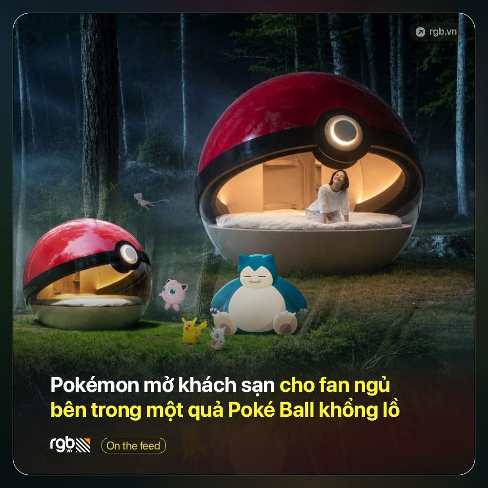 Pokémon mở khách sạn cho fan ngủ bên trong một quả Poké Ball khổng lồ ở Hokkaido