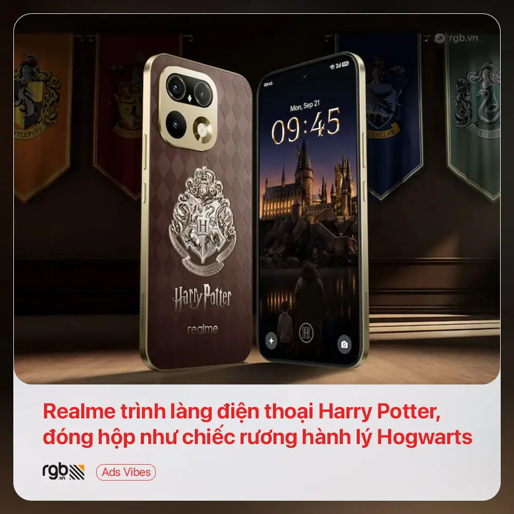 Realme ra mắt “điện thoại phù thuỷ” Harry Potter, đóng hộp như chiếc rương hành lý Hogwarts