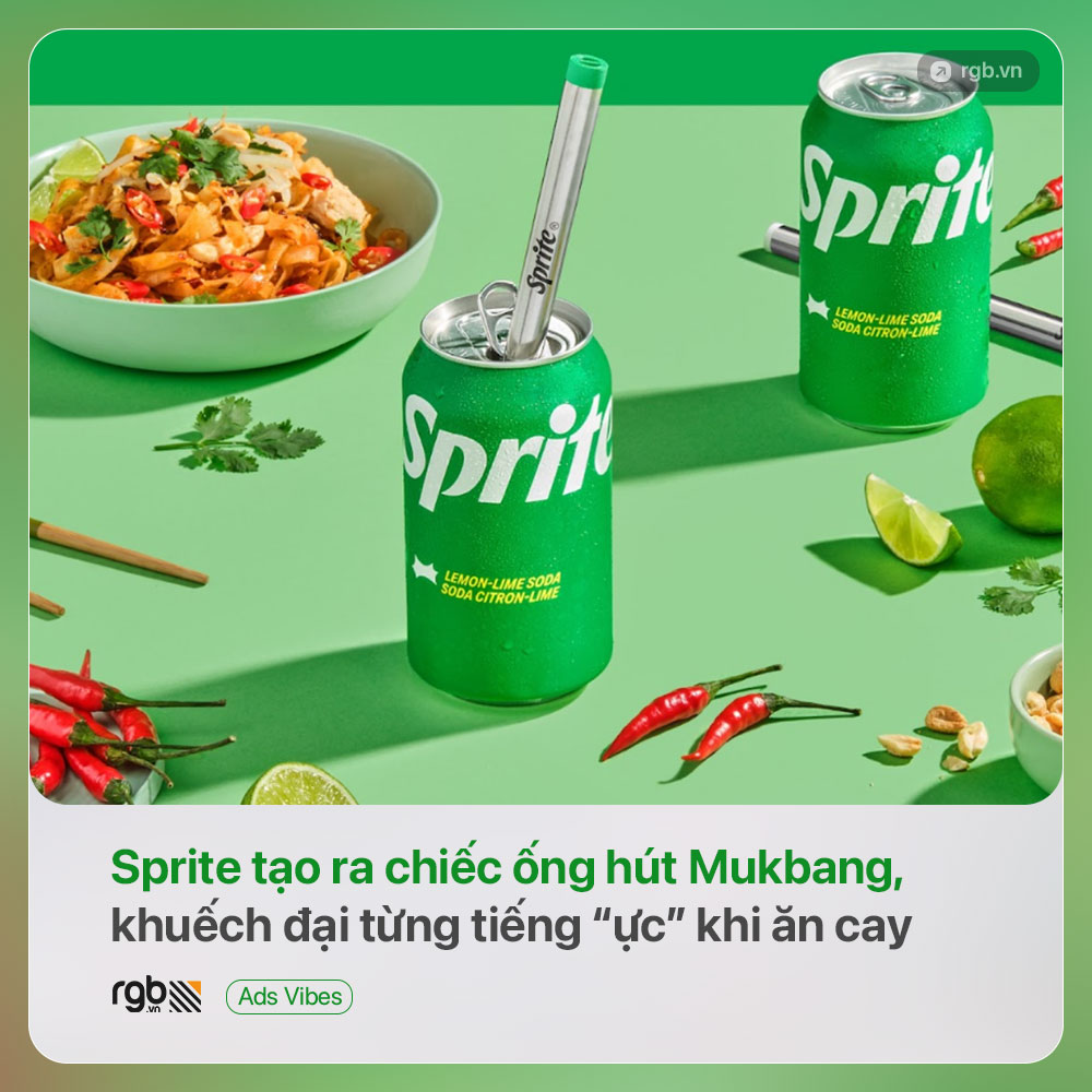 Sprite tạo ra chiếc ống hút Mukbang để khuếch đại từng tiếng “ực” khi ăn cay