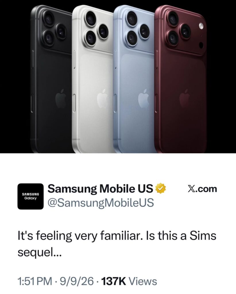 Samsung "cà khịa" iphone 18 Pro của Apple