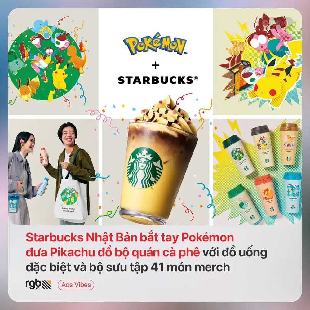 Starbucks Nhật Bản bắt tay Pokémon đưa Pikachu đổ bộ quán cà phê với đồ uống đặc biệt và bộ sưu tập 41 món merch