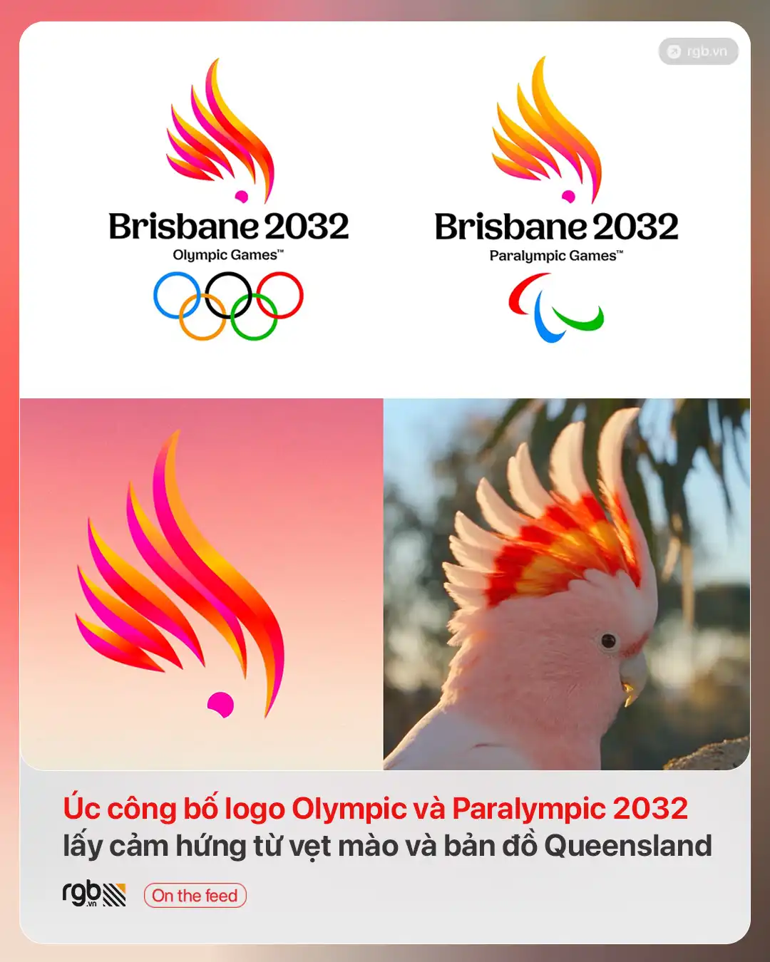 Úc công bố logo Olympic và Paralympic 2032 lấy cảm hứng từ vẹt mào và bản đồ Queensland
