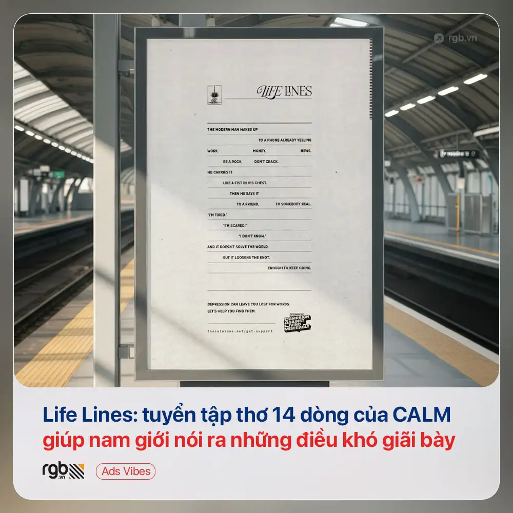 CALM dành cho nam giới 14 dòng thơ để nói ra những điều khó giãi bày trong chiến dịch phòng ngừa tự tử