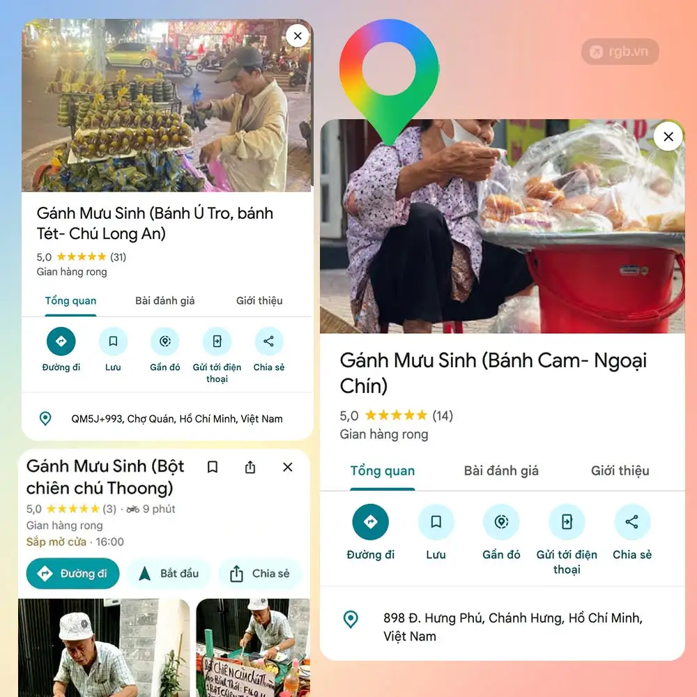 Google Maps Việt Nam bất ngờ xuất hiện loạt “Gánh Mưu Sinh”, dẫn đường đến những hàng rong của người lớn tuổi