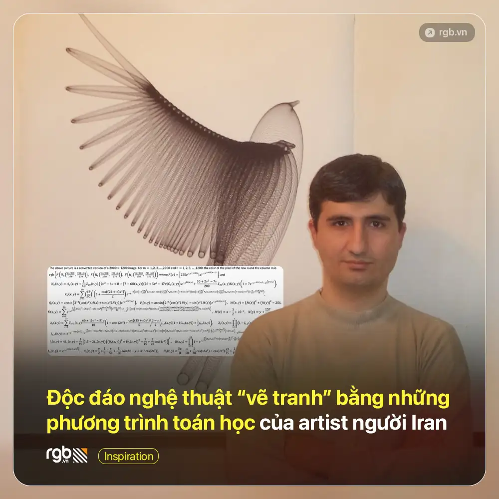 Hoạ sĩ Hamid Naderi Yeganeh "vẽ tranh" bằng những phương trình toán học