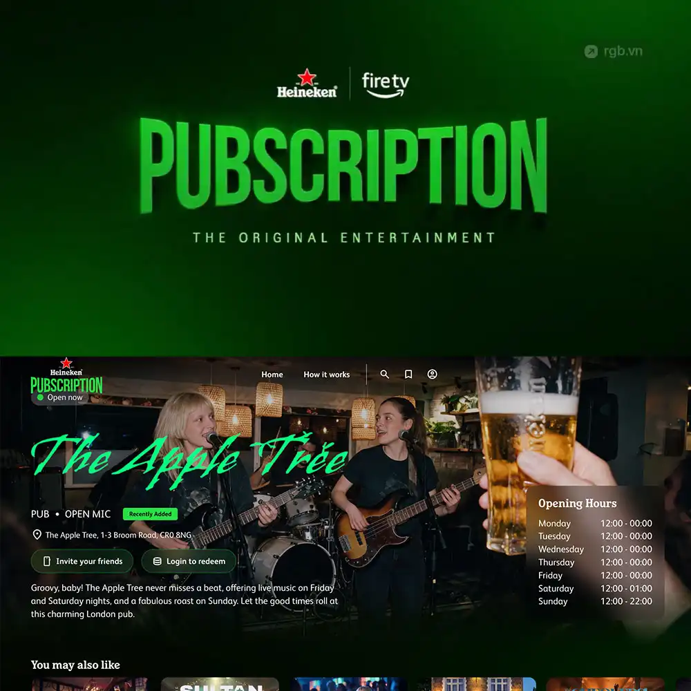 Heineken ra mắt Pubscription - dịch vụ streaming “ngược đời” để kéo người dùng ra khỏi màn hình