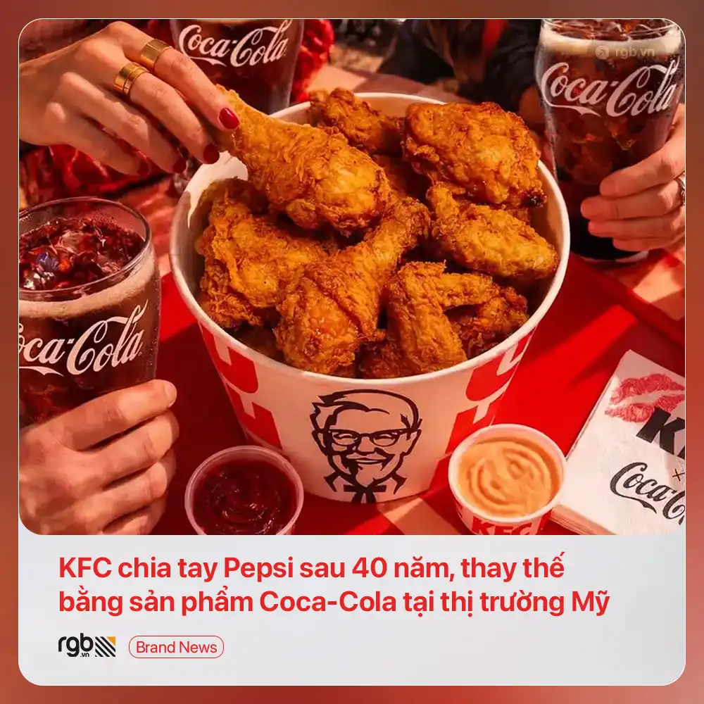 KFC chia tay Pepsi sau 40 năm, thay thế bằng sản phẩm Coca-Cola tại hơn 3.718 chi nhánh của thị trường Mỹ