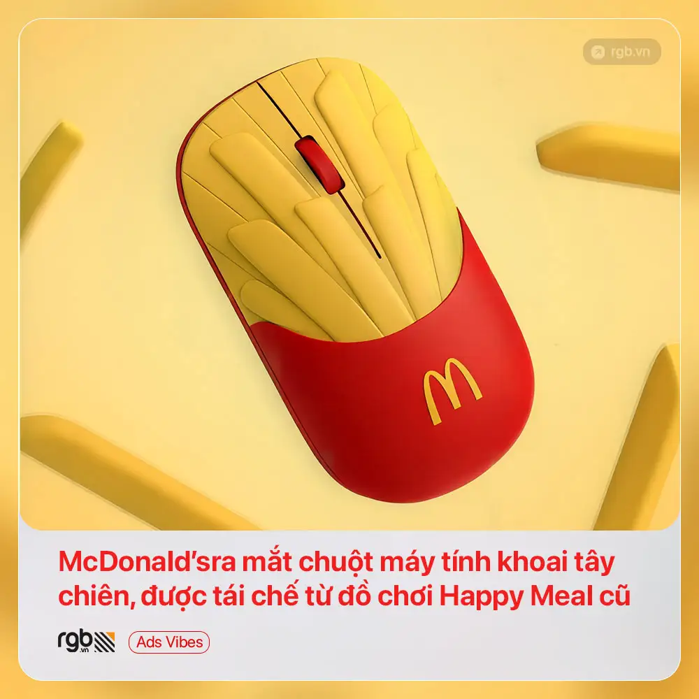 McDonald’s bắt tay Lenovo ra mắt chuột máy tính khoai tây chiên, được tái chế từ đồ chơi Happy Meal cũ