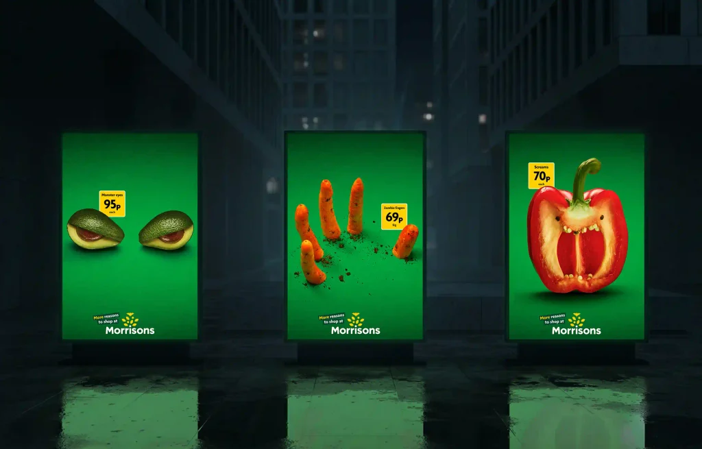 Siêu thị Morrisons biến rau củ quả thành những quái vật hài hước trong chiến dịch OOH mùa Halloween