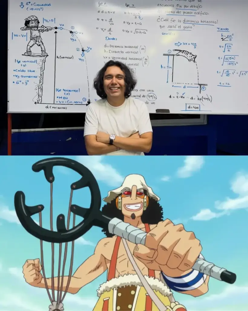 Thầy giáo vật lý vẽ One Piece vào bài giảng giúp học sinh dễ hiểu công thức hơn
