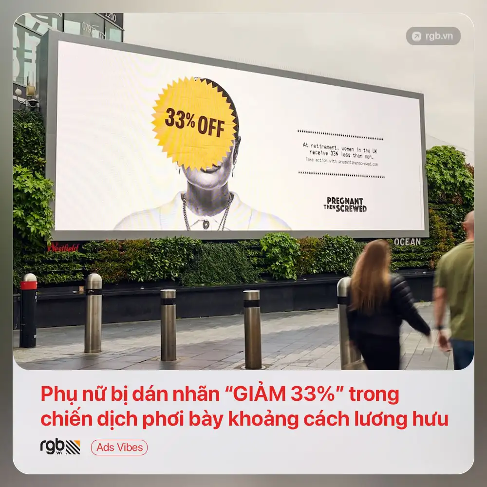 Phụ nữ bị dán nhãn “GIẢM 33%” trong chiến dịch phơi bày khoảng cách lương hưu tại Anh