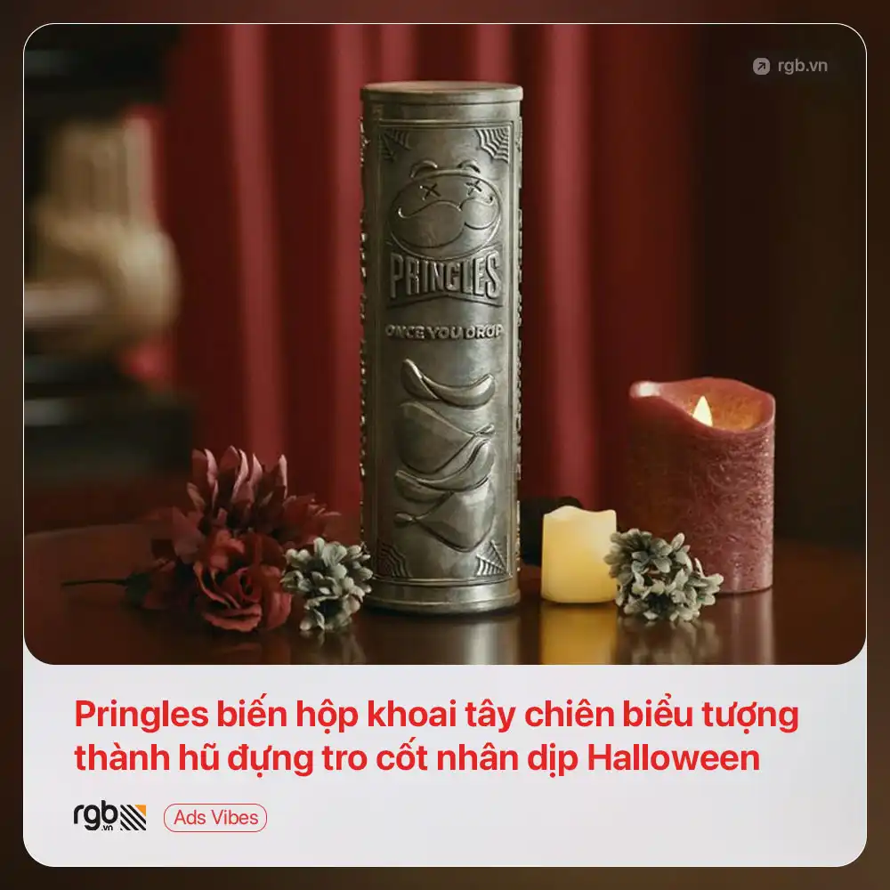 Pringles biến hộp khoai tây chiên thành hũ đựng tro cốt nhân dịp Halloween