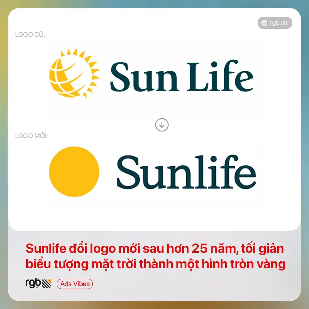 Sunlife đổi logo mới sau hơn 25 năm, tối giản biểu tượng mặt trời thành một hình tròn vàng