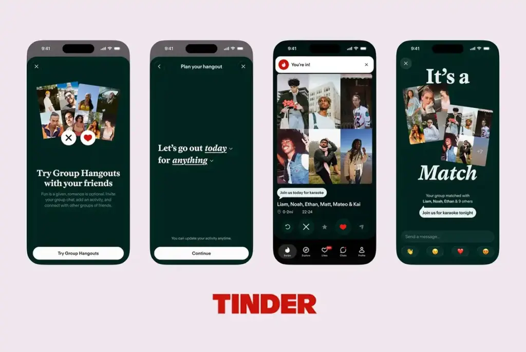 Tinder ra mắt tính năng Group Hangouts, biến chuyện hẹn hò thành “việc chung” của cả hội bạn