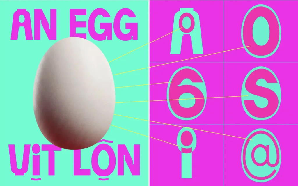 Bộ font Vina Vịt Lộn - Display Typeface lấy cảm hứng từ bảng hiệu hàng quán Việt Nam của designer Truong Di
